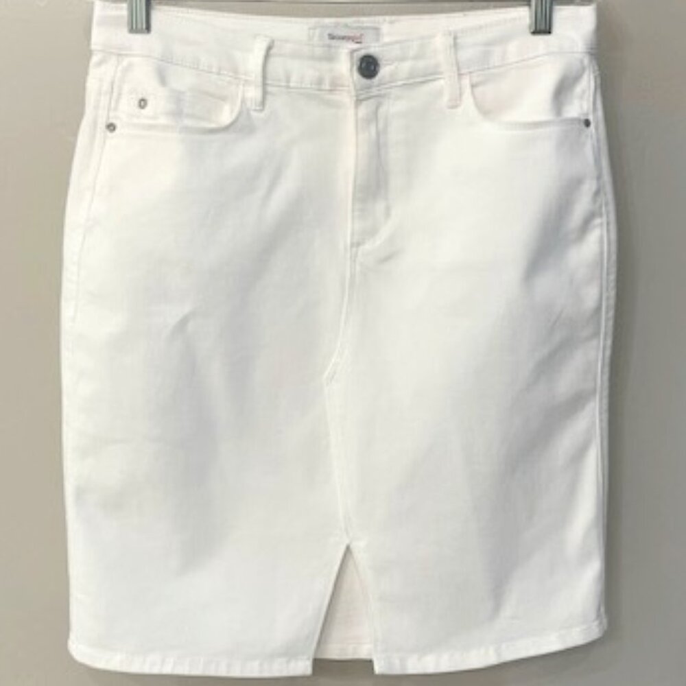 White Denim Pencil Skirt (Like New)